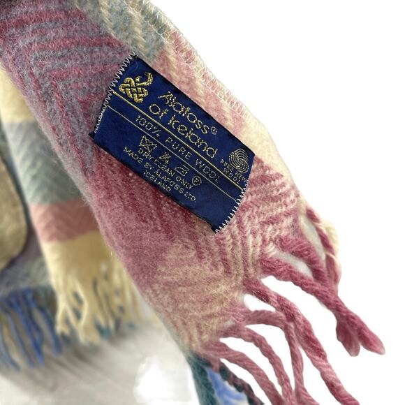 SUNSHINE DESIGNS Fringe Trim Vest Alafoss Wool Of Iceland Striped OS VTG Easter - Picture 6 of 9